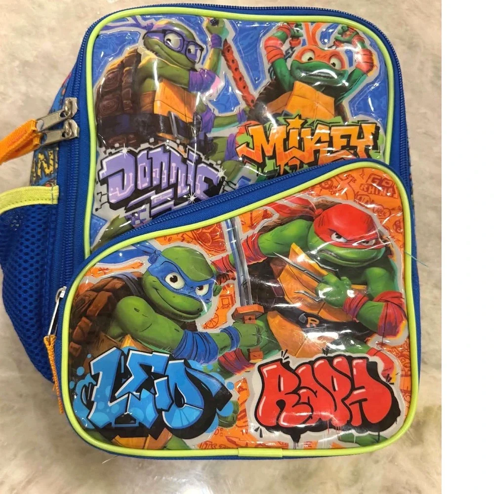 TMNT Mutant Mayhem Insulated Lunch Bag Ninja Turtles Blue Graffiti Lunch Box
